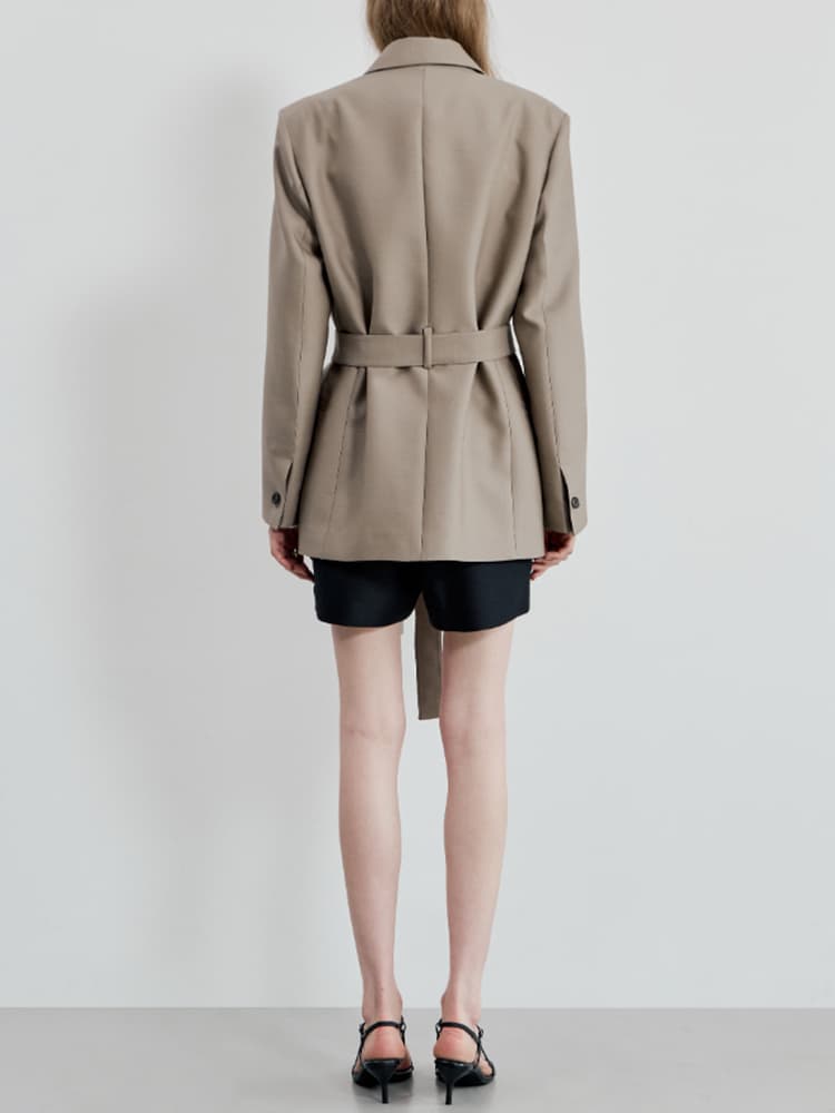 Arden Single Jacket in Beige — view 6