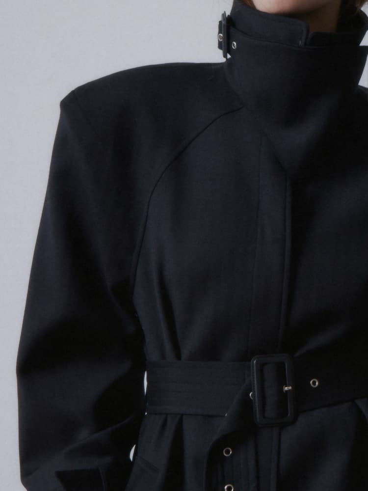 Cleo Trench Coat in Black — view 3