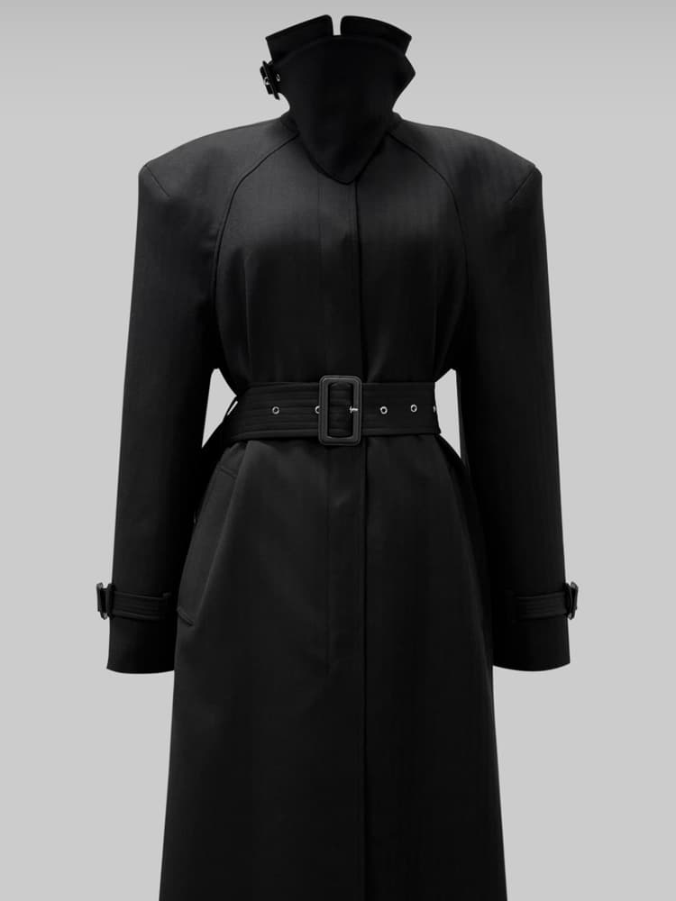 Cleo Trench Coat in Black — view 5