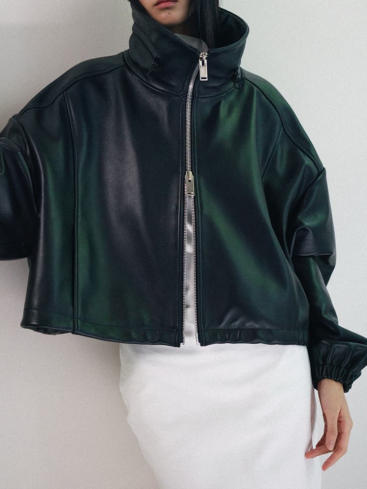 Lune Lambskin Jacket in Black — view 3