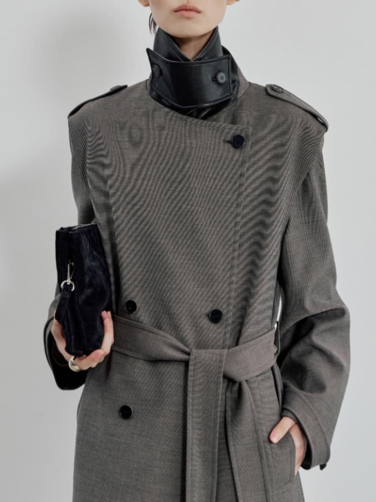 Maren Trench Coat in Mushroom — view 6